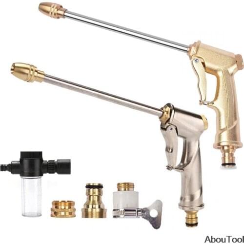 High Pressure Water Gun Adjustable Car Wash Lances Foam Gun Home Garden Irrigation Hidrolimpiadora Metal Sprinkler Hose Nozzle