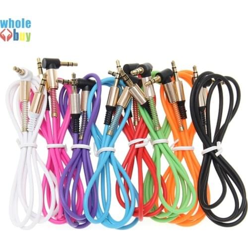 High efficiency Jack 3.5mm Connector Audio Cable Sound Box Cable Bend-to-Straight Head good quality Connecting Line 100pcs/lot