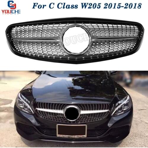 W205 Classic Model Front Bumper Grill Mesh for Mercedes W205 C Class 2015 - 2018 C250 C300 C350 C205 A205