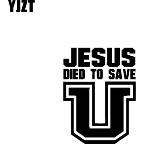 YJZT 13.5CM*17.8CM JESUS DIED TO SAVE Vinyl Car Motorcycle Sticker Decals Black/Silver C13-000261