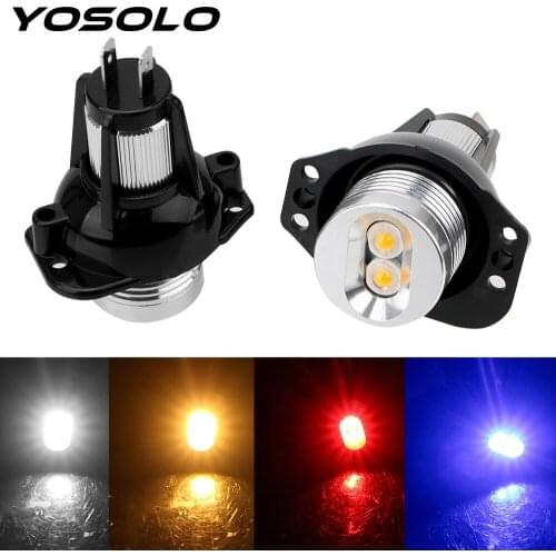 YOSOLO 2pcs LED Angel Eyes Marker Light Bulbs Error Free Car Lamps Auto Fog Lamp DC 12V for BMW E90 E91 900lm Decorative Lights