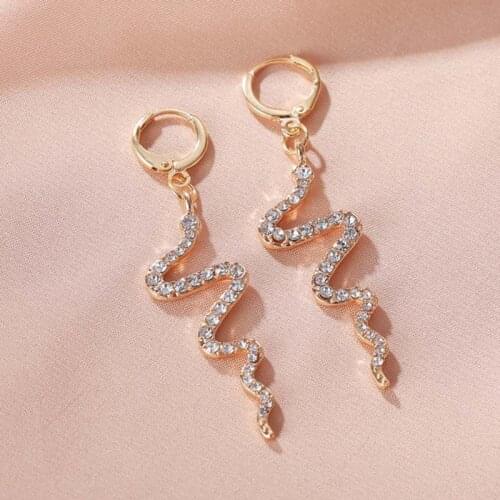 Womens Punk Style Animal Snake Earrings Cute Sweet Snakelike Pendant Drop Dangle Earrings
