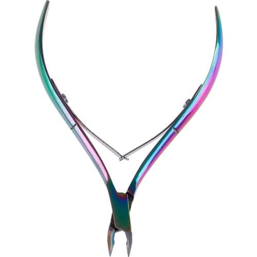 1PCS Nail Art Stainless Steel Plating Rainbow Cuticle Nipper Cutter Dead Skin Remover Clipper Scissor Manicure Pedicure Tool