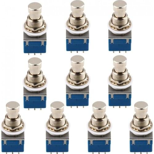 10pcs Metal 9-pin 3PDT Guitar Effects Pedal Box Stomp Foot Metal Switch True Bypass for Electric Bass Guitar