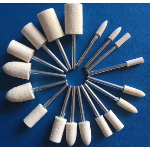 12Pcs Dremel Accessories 2.35mm Shank Wool Polishing Grinding Head Metal Surface Buffing Felt Wheel for Rotary jewelry Tools