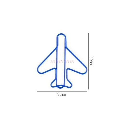12pcs Air Plane Paper Clip Cartoon Shape Paper Clip Stainless Steel Bookmark Paper Clip