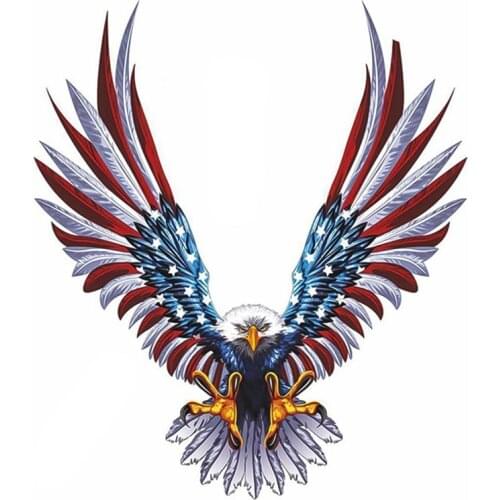 13*15cm Car Accessories Motorcycle Graphics Bald Eagle American Flag Car Bumper/ Truck Vinyl Sticker Decal