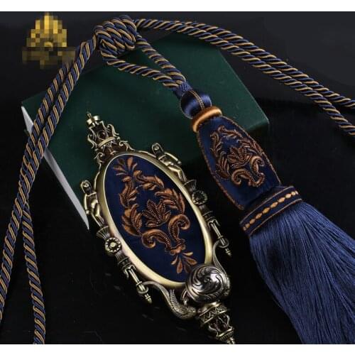 4 PCS/set 2 Holdbacks + 2 tieback luxury high class exquisite embroidery curtain Holdbacks tie tape wall hook tieback N103
