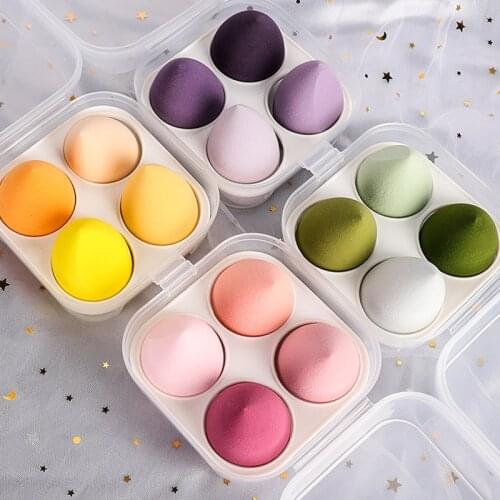 4pc Professional Water Drop Shape Cosmetic Puff Makeup Sponge Blending Face Liquid Foundation Cream Make Up Cosmetic Powder Puff