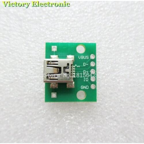 5PCS/Lot Mini USB to DIP Adapter Converter for 2.54mm PCB Board DIY Power Supply USB-02 New Wholesale