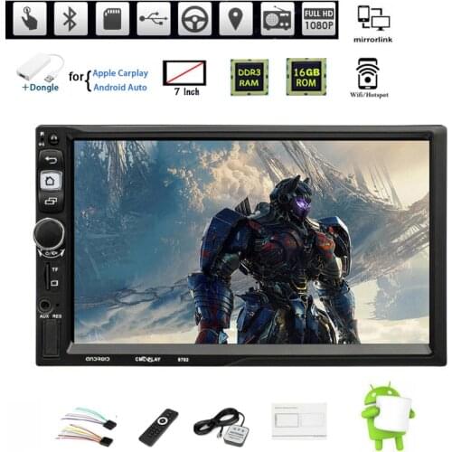 7"2 Din GPS Android Car Radio+Carplay Airplay FM iOS Mirror Link WIFI BT Siri TF