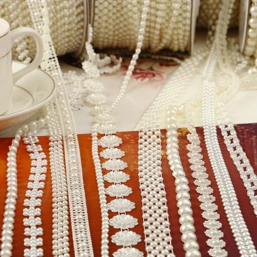 2 meter acrylic ivory beads strand with 11 optional designs for craft diy clothes and accessories decoration handmaking