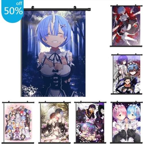 Re Zero Kara Hajimeru Isekai Seikatsu Anime Posters Canvas Painting Wall Decor Wall Art Picture for Living Room Decor Home Decor
