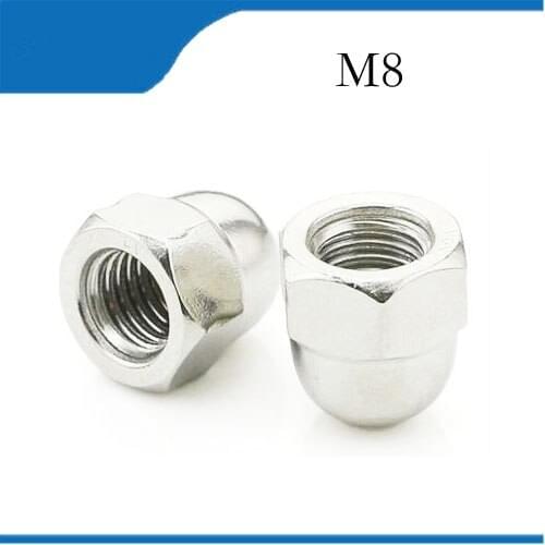 Free shipping 50pcs M8 Acorn Dome Nuts DIN1587 Hex Head Decoration Cap Nut Stainless steel / carbon steel nuts,nut