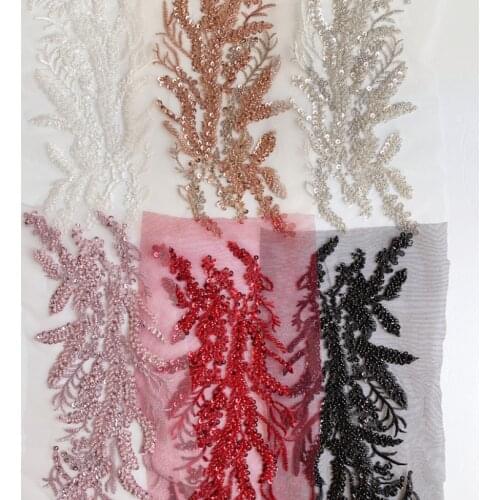 1 Piece 8 Colors Neckline Collar Lace Applique Sequin Bead for Fabric Apparel Sewing On Home Textiles For Dress Headwear Decor