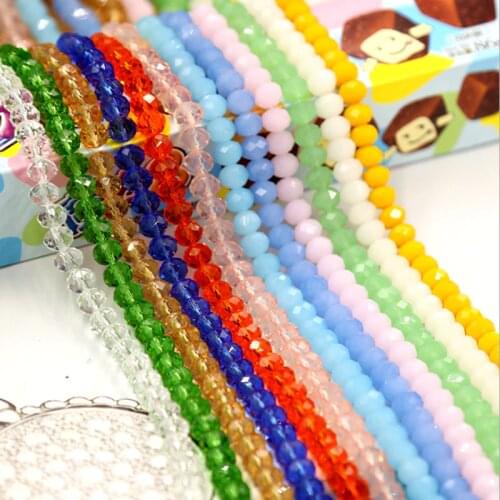 1 string 3/4/6/8mm multicolor roundlle crystal glass spacer loose beads necklace Bracelet jewelry making beaded DIY accessories