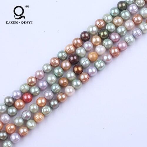 Cultured Potato Multicolor Freshwater Pearl Beads String