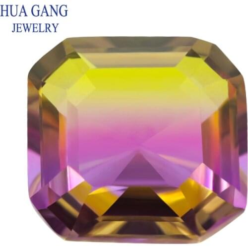 Square Shape Watermelon Tourmaline Stone Synthetic Glass Loose Beads Size 6x6mm-14x14mm For Jewelry Making Free Shipping