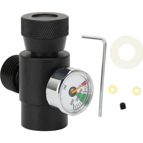 CO2 Cylinder Refill Adapter Connector CGA320 // TR21-4 ASA 3000psi Pressure Gauge Black Filling Accessory for Soda Machine