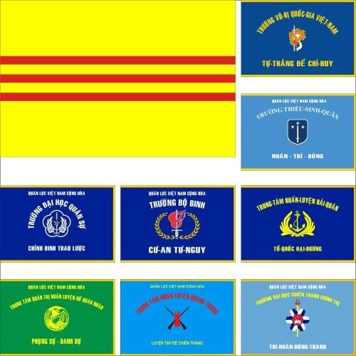 South Vietnam Eight Military Academies Flag 3X5FT 90X150CM 100D Banner