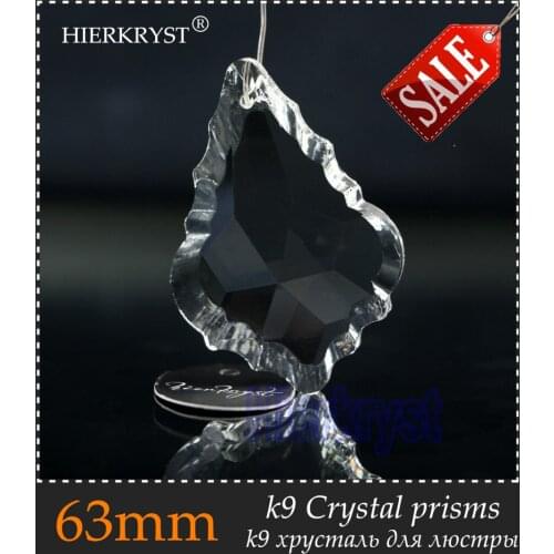 HIERKYST 10 pcs K9 Glass Crystal Prisms Pendants Chandeliers Parts Lustres Rainbow Lamp Lighting Hanging Drop 63mm 2.48" 2251-2B
