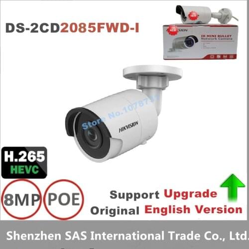 Hikvision H.265 8MP IP Camera DS-2CD2085FWD-I Network Bullet Camera Security Camera Video Surveillance High Resoultion WDR POE