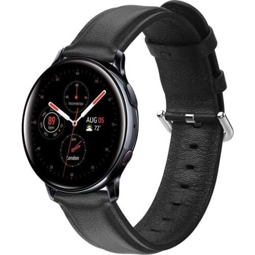 Leather band For Samsung Galaxy watch active 2 strap 44mm 40mm Gear S2 Huawei GT 2 42mm watch strap bracelet 20mm watchband