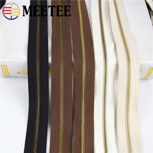 2/4Meters Meetee 5# Metal Zipper Without Slider Coded Coil Zip for Sewing DIY Garment Crafts Bags Repair Zips Accessories ZA176