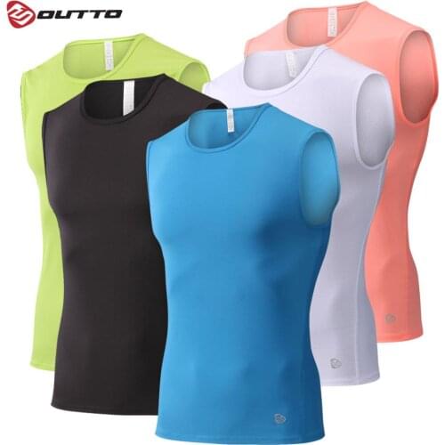 Outto Mens Running Tank Top Quick Dry Breathable Sleeveless Top Training Workout Vest Cycling Stretch Tight Vest
