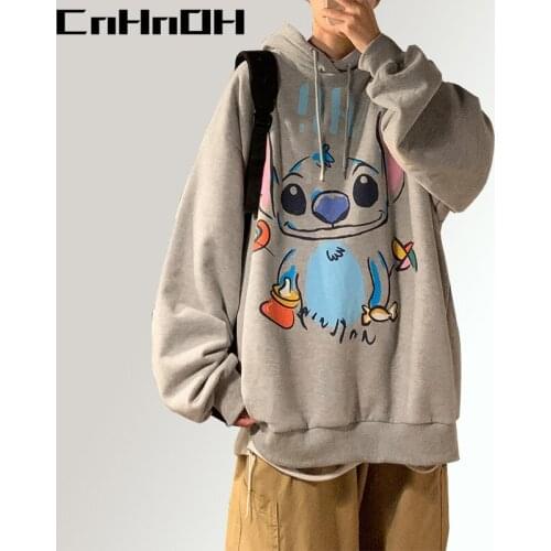CnHnOH Hoodies Mens Hooded Japanese Streetwear Loose Boys Autumn Highstreet Autumn And Winter Couple Hip-Hop Hoodies SK-Y658