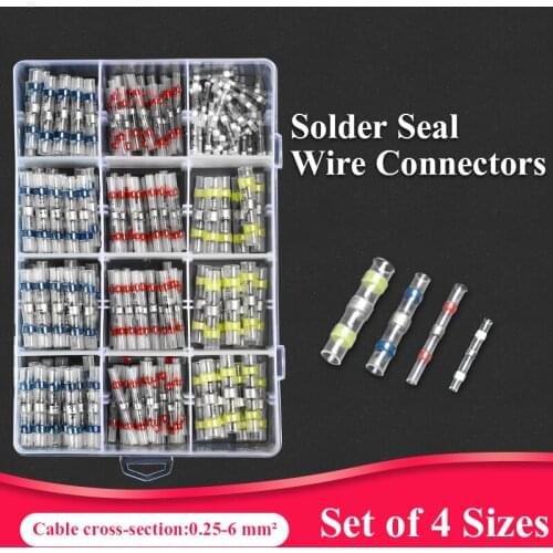 20/50/100/200/220PCS Solder Seal Wire Connectors Kit Practical Electrical Waterproof Heat Shrink Butt splice Terminals Insulated
