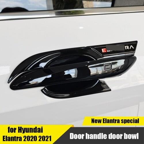 New car exterior door handle door bowl bright black exterior modification suitable for Hyundai Elantra Avante CN7 2020 2021