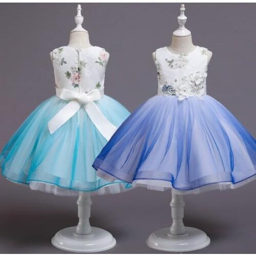 New Flower Girls Dresses Ball Gowns Lace Appliques Girls Princess Elegant Wedding Birthday Pageant Dresses 6 8 10 12 Yrs Frocks