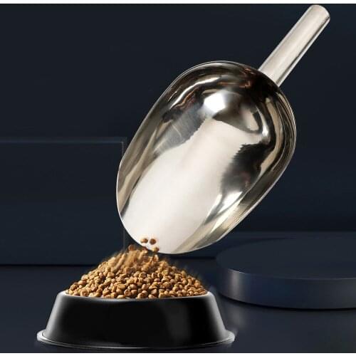 Durable Stainless Steel Pet Dog Feeding Spoon Shovel Cat Food Scoop Pet Feeder Products