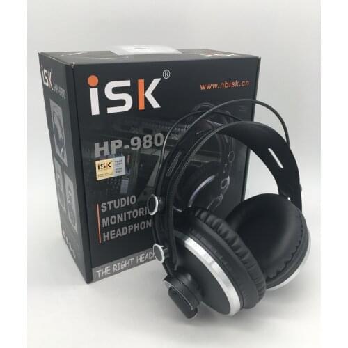 ISK HP-980 professional stereo closed-back monitoring headphone studio DJ headset for studio pc/digital recording, pc game,music