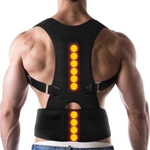 Adjustable Magnetic Shoulder Posture Corrector Corset Back Brace Belt Lumbar Support Medical Straight Corrector Belt Women Men
