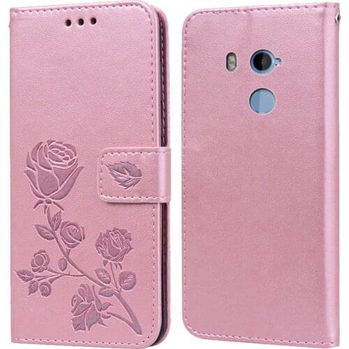 Luxury Leather Flip Book Case for HTC U11 Life Eyes U11 Plus Ocean Rose Flower Wallet Stand Case Phone Cover Bag coque