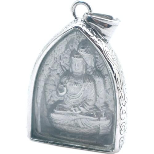 316L Stainless Steel Silver Color Buddha Protect Pendant