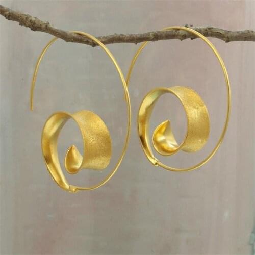 2020 Simple Gold Silver Color Hoop Earring with Satin Finish Earrings for Women Fashion Statement Jewelry Wedding Accessories
