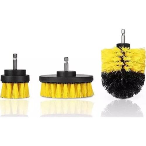 2/3.5/4 inch Electric Drill Brush Power Scrubber Yellow Medium Stiffness Bristles Bathroom&Shower Cleaning Non-scratches Tool