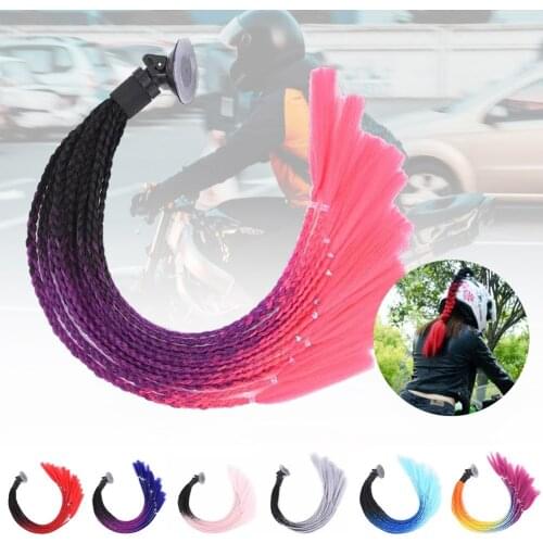 Motorcycle Helmet Dreadlock Ponytail Gradient Ramp Braids Free Style Punk Suction Cup Biker Helmet Decoration Helmet Accessories