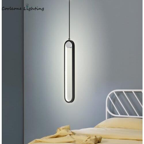 Nordic Pendant Light Modern Simple LED Hanging Lamp Bedroom Lamp Living Room Background Wall Pendant Lamp Iron Art Ring Hanglamp