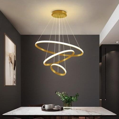 Modern Ceiling Lights For 20CM 40CM 60CM Living Room Dining Room Circle Rings Acrylic Aluminum Body LED Ceiling Lamp Fixtures