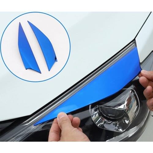 Car styling Headlight Eyebrow Decorative Head Light Eyelid Cover Sticker Trim For Nissan Sentra 2016-2019 Exterior Auto Parts