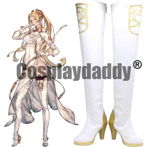 NieR:Automata YoRHa Commander White Game Cosplay Shoes Heel Tall Boots X002