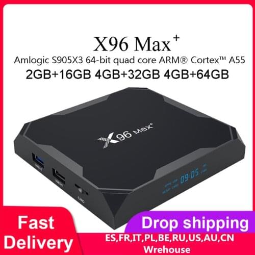 NEWEST Android 9.0 TV Box X96 Max Plus Amlogic S905x3 8K Smart Media Player 4GB RAM 64GB ROM X96Max Set top Box QuadCore 5G Wifi