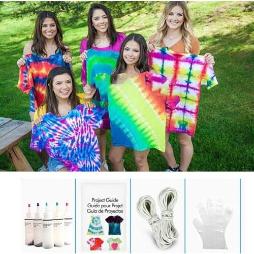 In-stock 5 Colors Tie-Dye Kit Cotton Linen Clothing Dyes DIY Fashion Dye Kit Homemade Yellow/red/fuchsia/dark Blue/green Dye