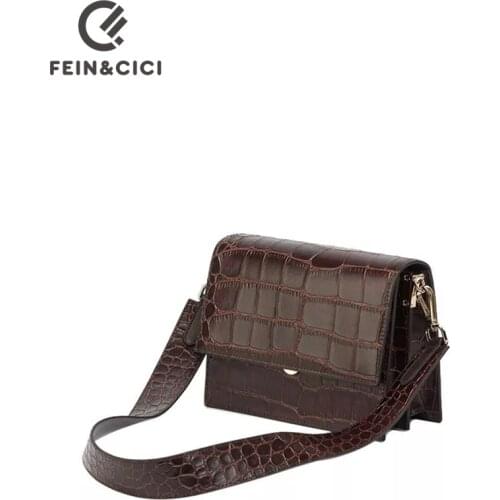 Women small bag animal print alligator leather bag flap handbag ladies vintage design bags 2020 winter new black green brown