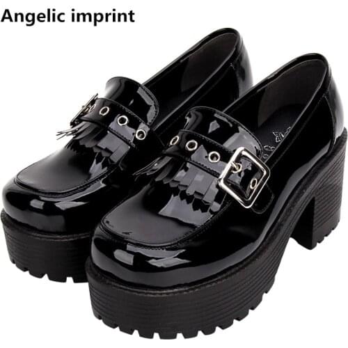 Angelic imprint woman mori girl lolita cosplay shoes lady high heels pumps women princess student college style dress shoes 40