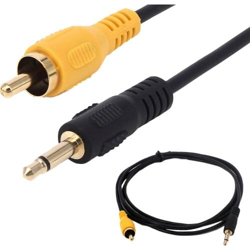 1pc 6Ft 3.5mm 1/8" Mono Male Mini Plug To RCA Male Audio Adapter Cable Cord Gold 1.8m